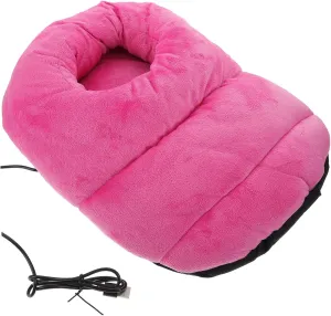 Electric Foot Heating Pad Foot Warmer Soft Warm Foot Warm Cushion Large Pocket for Hands Feet Safe for Cold Protection Easy Charging Random