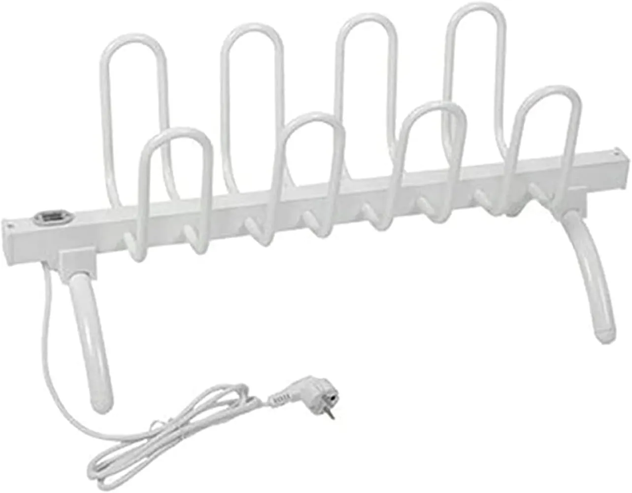 Electric Shoe Dryer with Switch, Heated Towel Rack, Floor-Standing Dry Shoe Rack, Portable Heated Drying Rack for Shoes Boots Socks Gloves, White