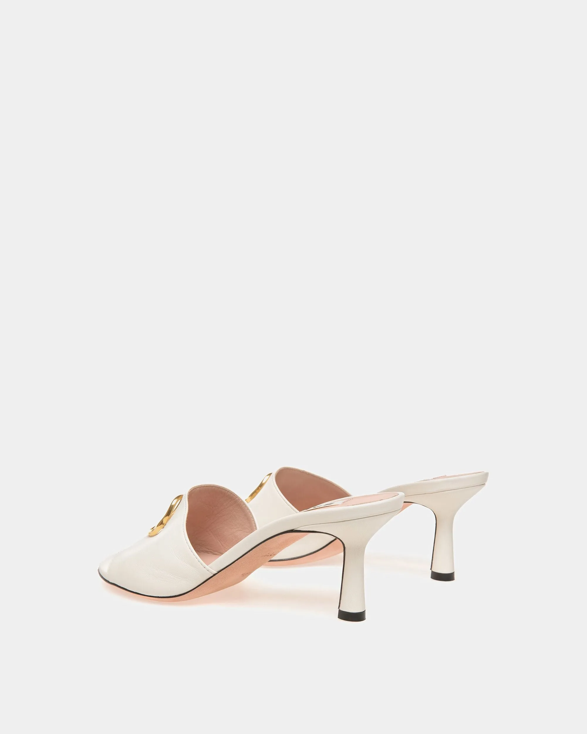 Emblem Sandals In Bone Leather