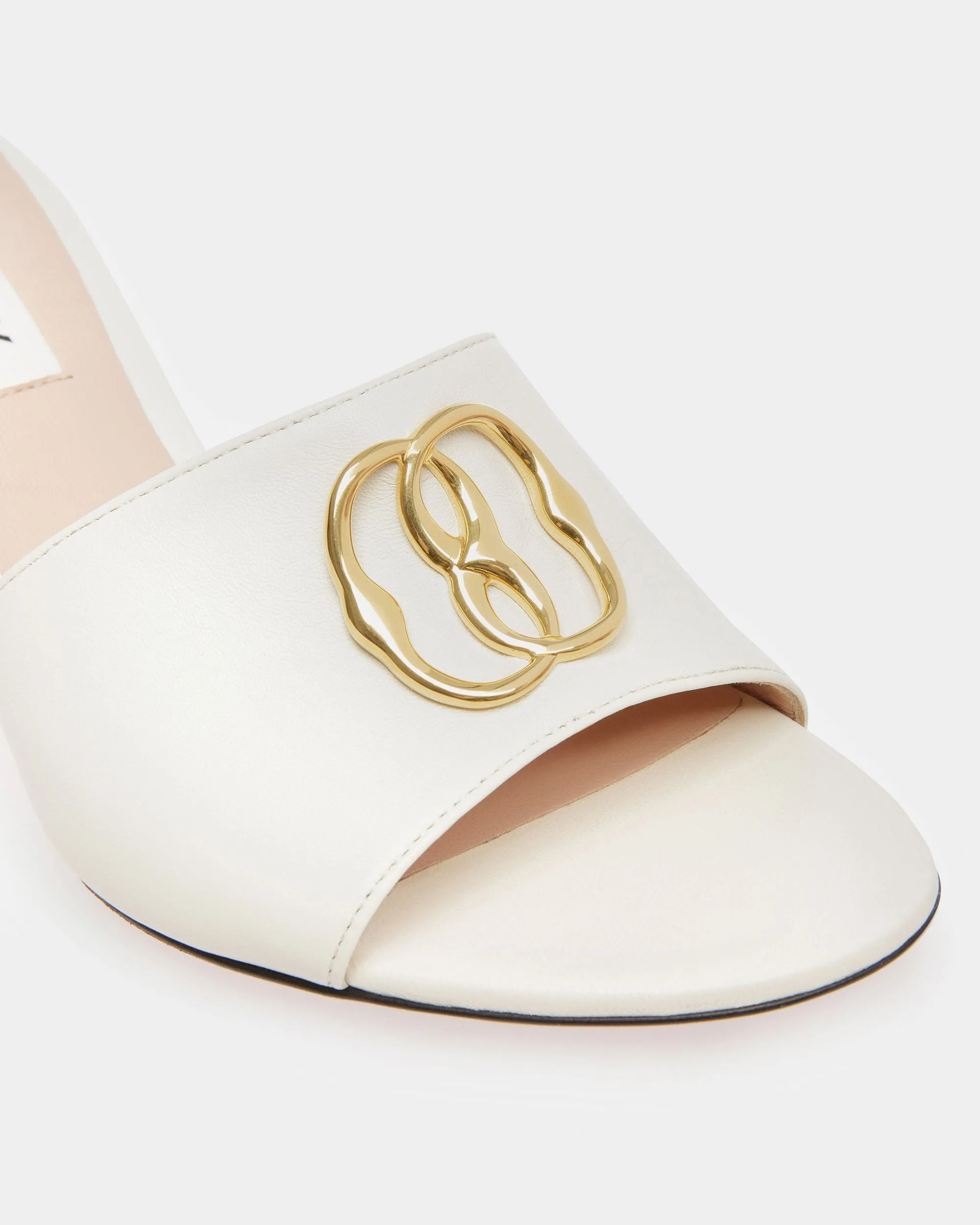Emblem Sandals In Bone Leather