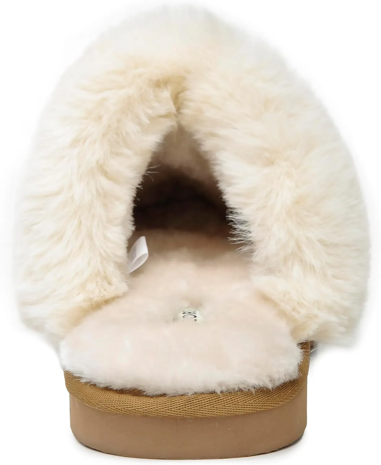 Emma Women's Winter Fur Slippers Genuine Suede Fluffy Faux Fur Memory Foam Cushion, Indoor and Outdoor