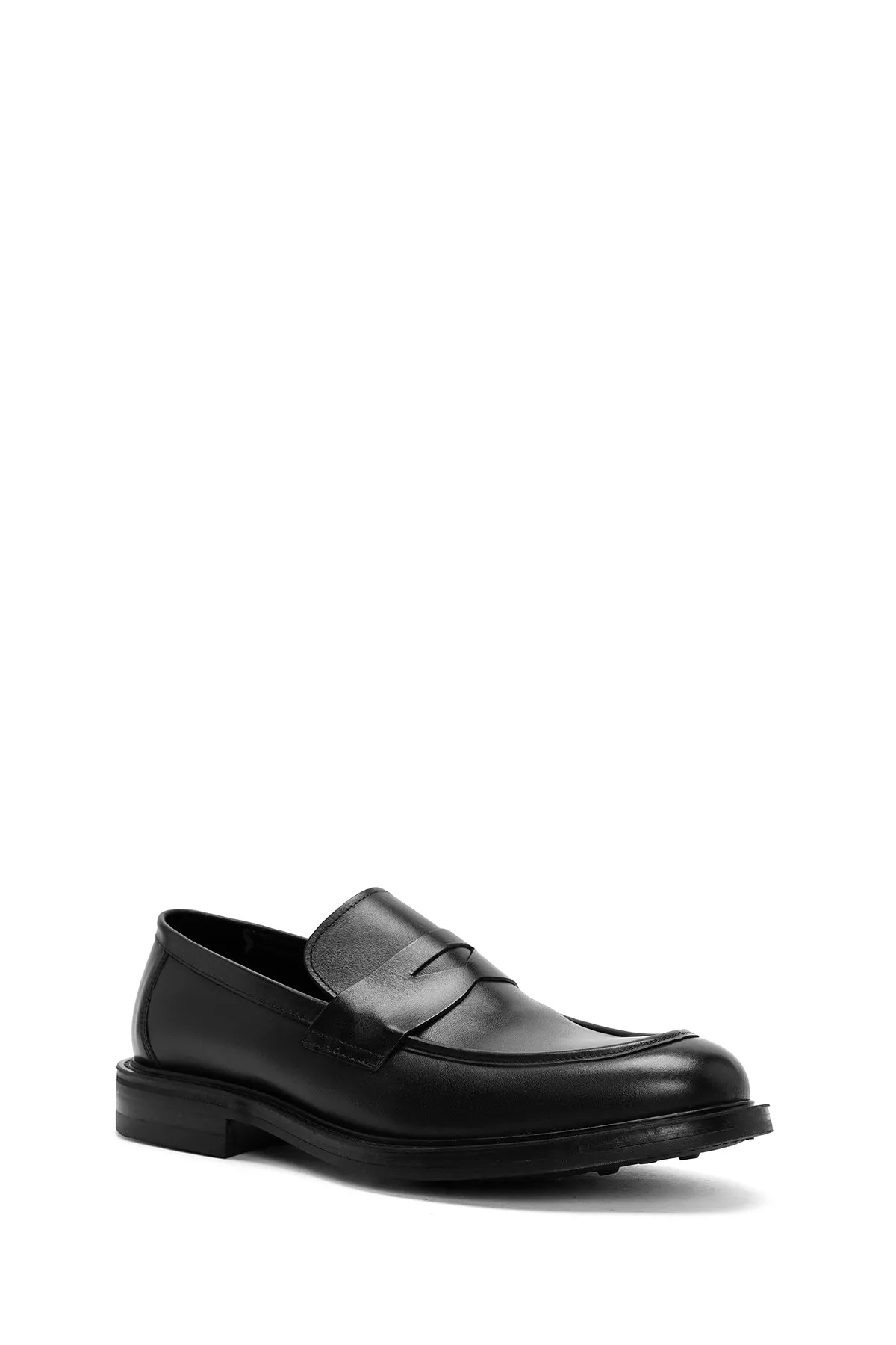 Erkek Siyah Deri Klasik Loafer