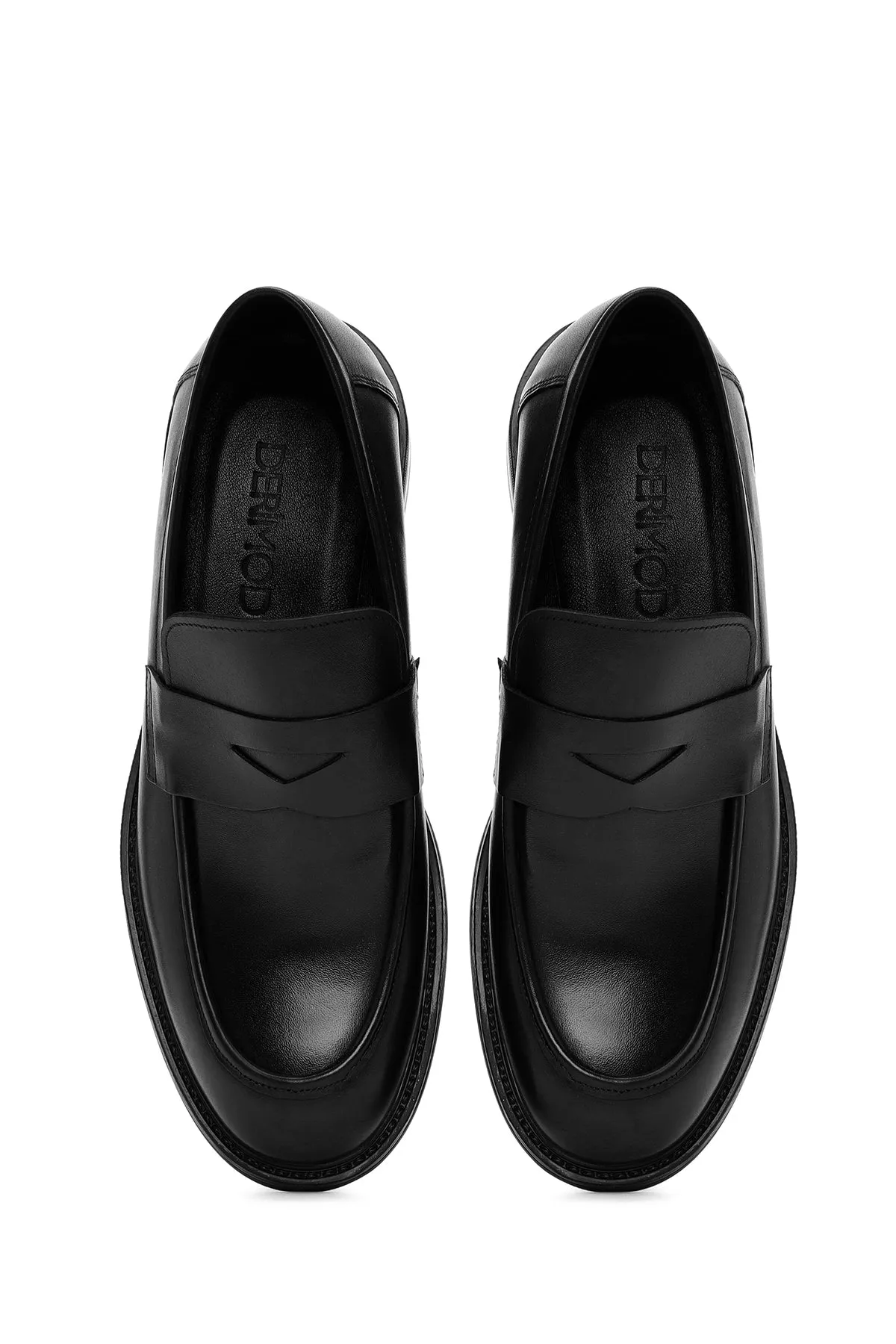Erkek Siyah Deri Klasik Loafer