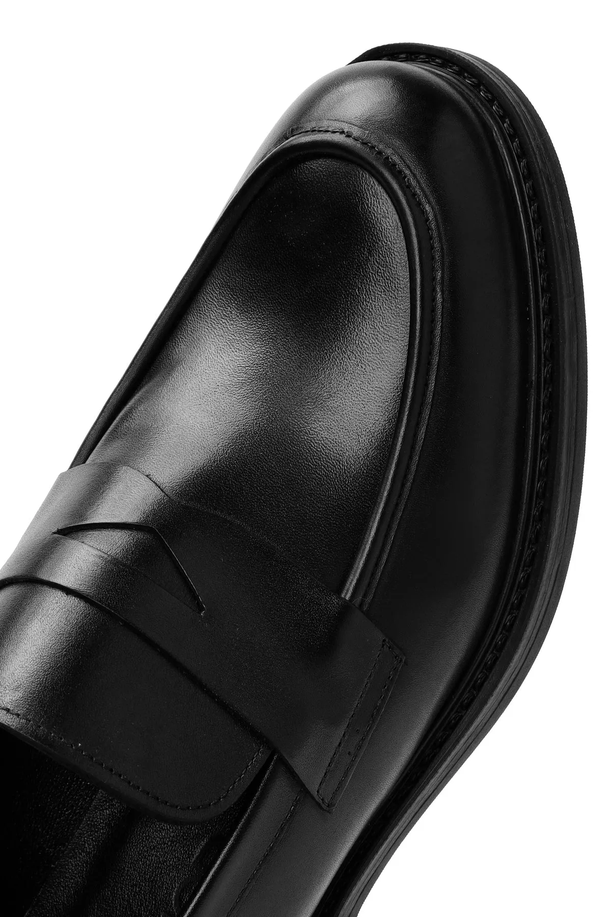 Erkek Siyah Deri Klasik Loafer