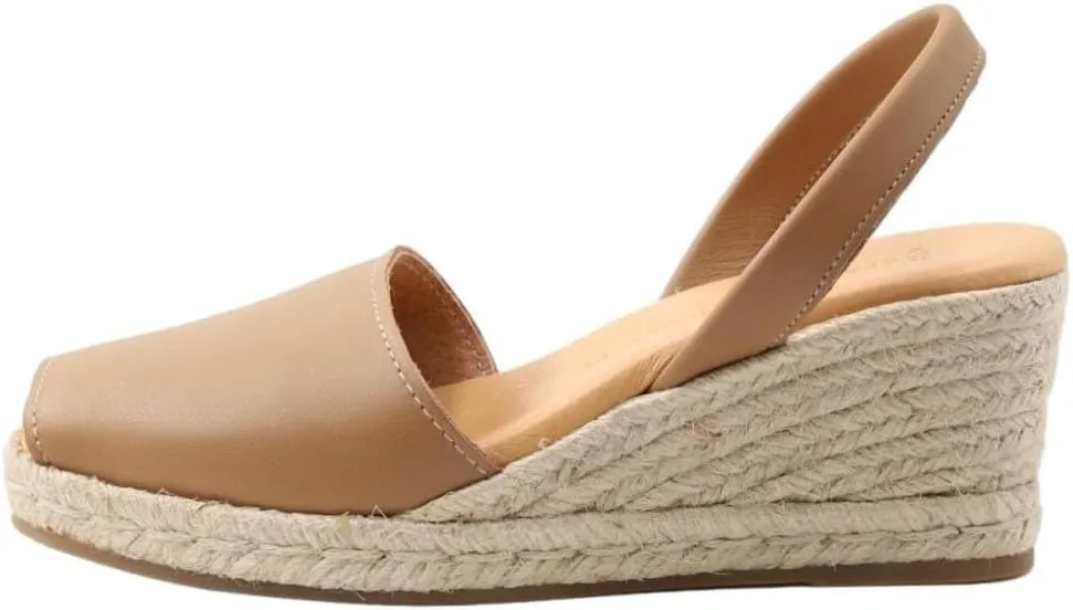 Espadrille Wedges for Women – Dressy Soft Leather Peep Toe Women’s Wedge Sandals, Casual Summer Slip on Espadrilles