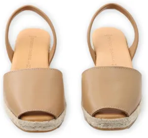 Espadrille Wedges for Women – Dressy Soft Leather Peep Toe Women’s Wedge Sandals, Casual Summer Slip on Espadrilles