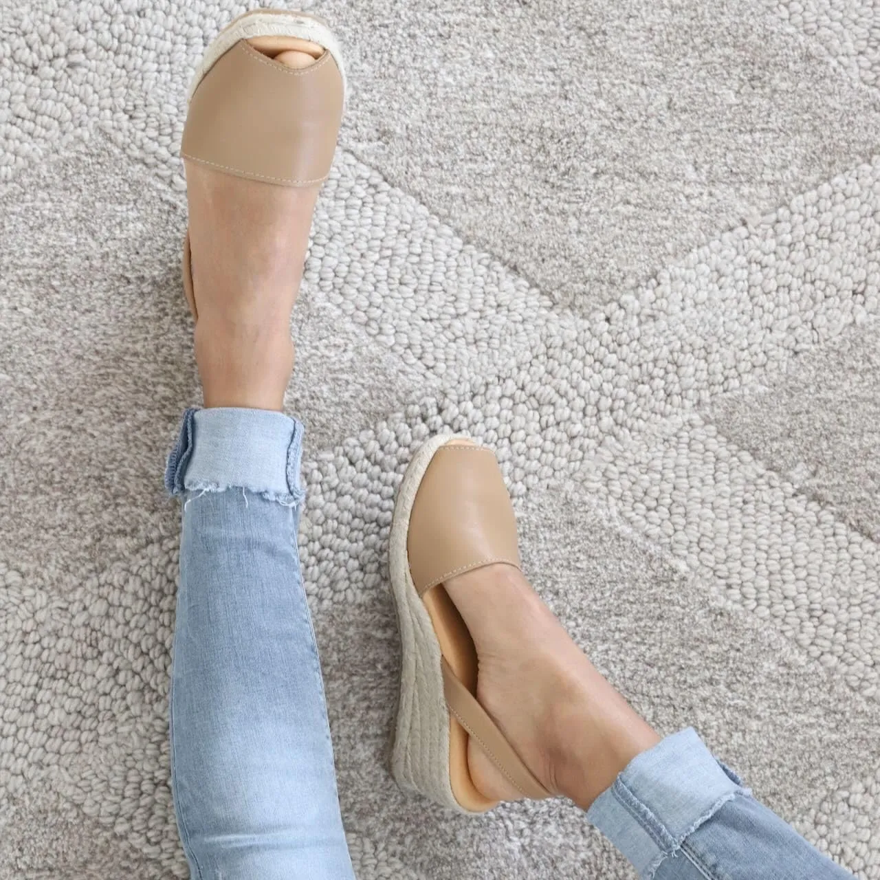 Espadrille Wedges for Women – Dressy Soft Leather Peep Toe Women’s Wedge Sandals, Casual Summer Slip on Espadrilles