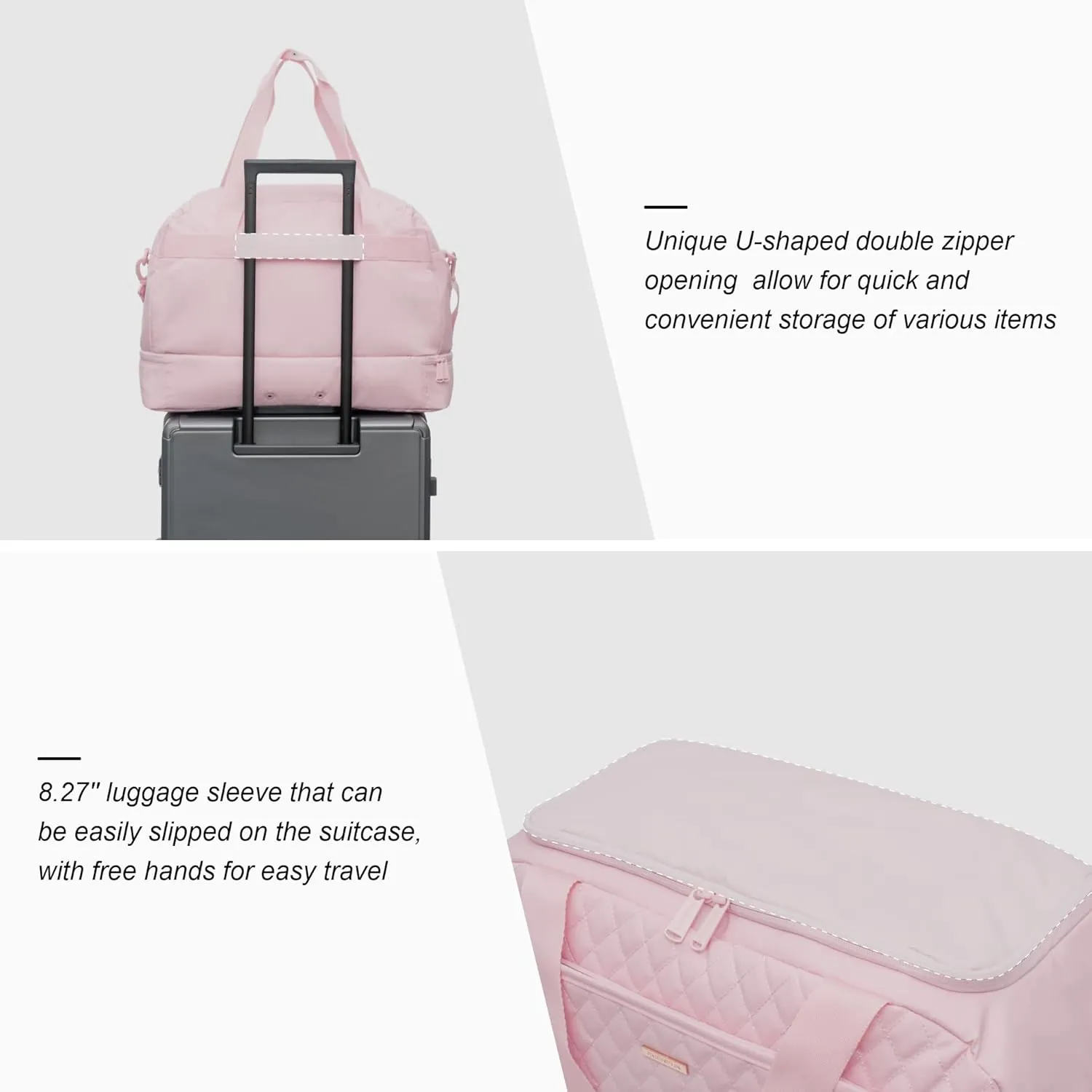 EVERFUN Weekender Bags for Women,Gym Tote Bag with Shoe Compartment for Girls, Perfect for Gym, Yoga, Travel, Camping, Beach, Sports and Daily Commuting
