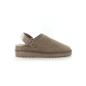 Evie: Memory Foam Ankle Strap Clog Mule Slide - Taupe