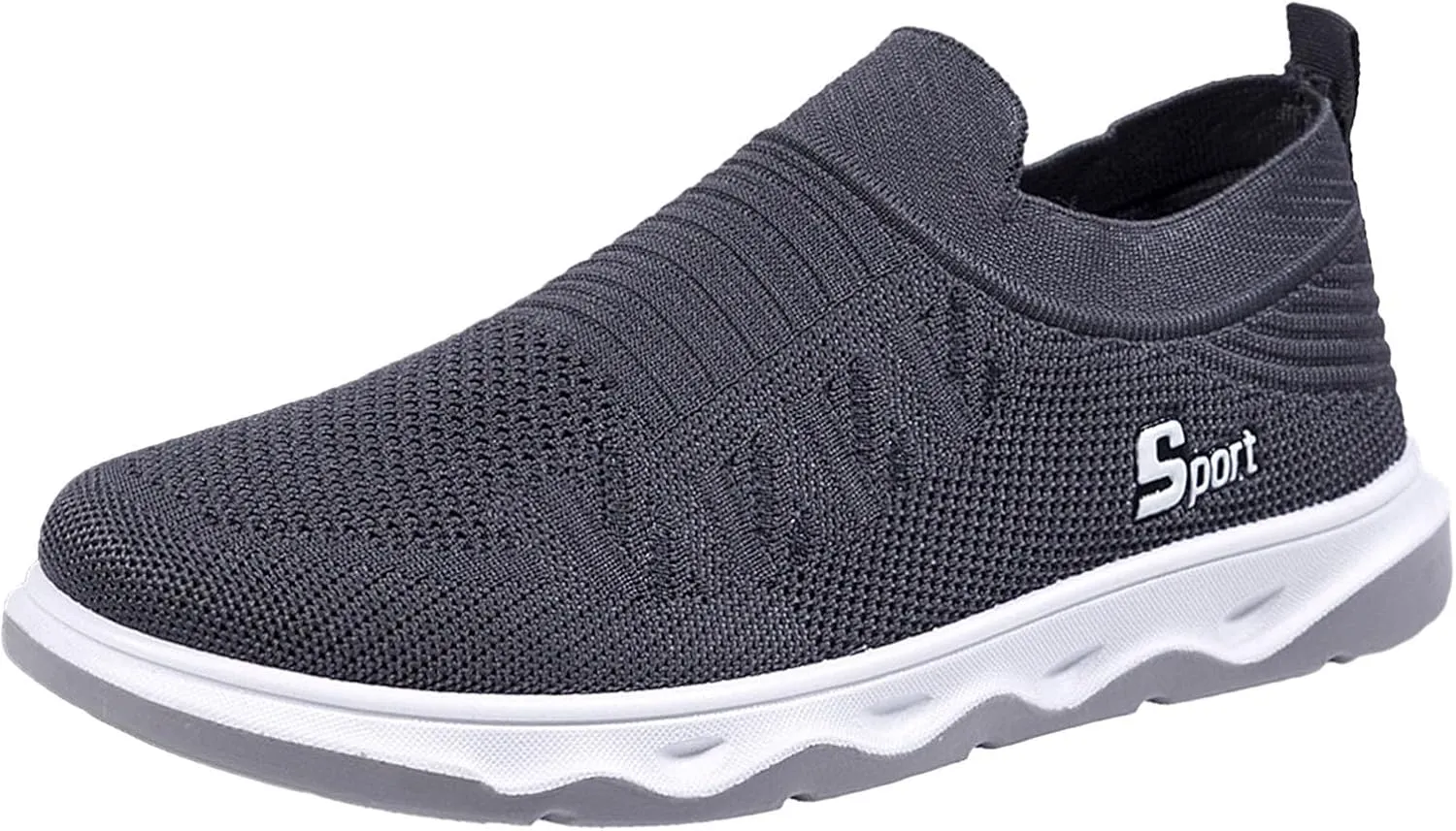 Fashion Sneakers Comfortable Men Shoes Flat Soled Casual Shoes Breathable Hollow Mesh Slip On Soft Soled Casual