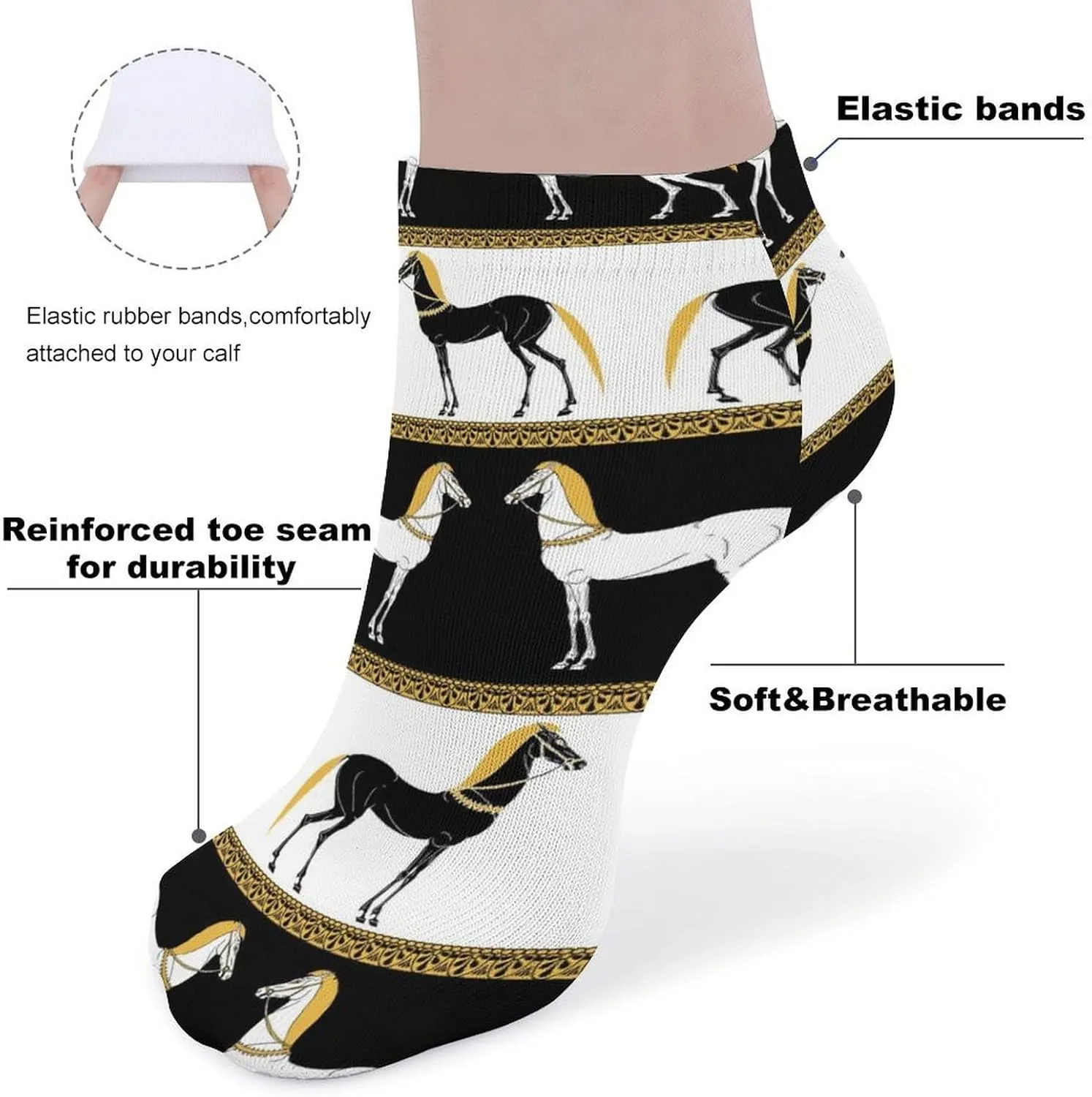 Fashion Socks Men & Women Soft Hiking Running Decor Dress Low Cut Ankle Socks 5 Pairs