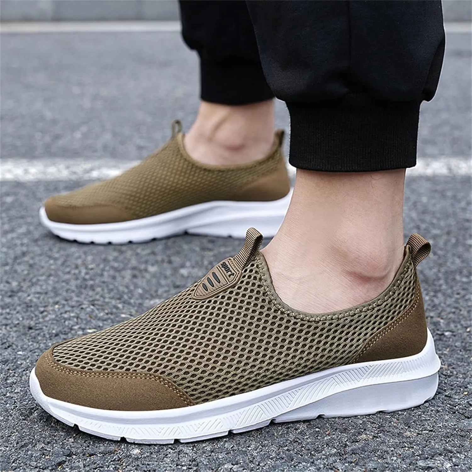 Fashion Summer Men Breathable Mesh Shallow Lace Up Casual Shoes Sneaker Odor Eliminator Men's Classic Leather Sneaker
