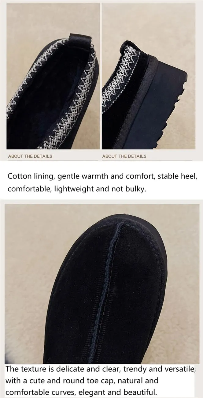 Fashion Winter plush platform Short Ankle boots for kids Fur Fleece Lined slippers girl boy warm Outdoor indoor House anti slip trend Mini boots little kids big kids