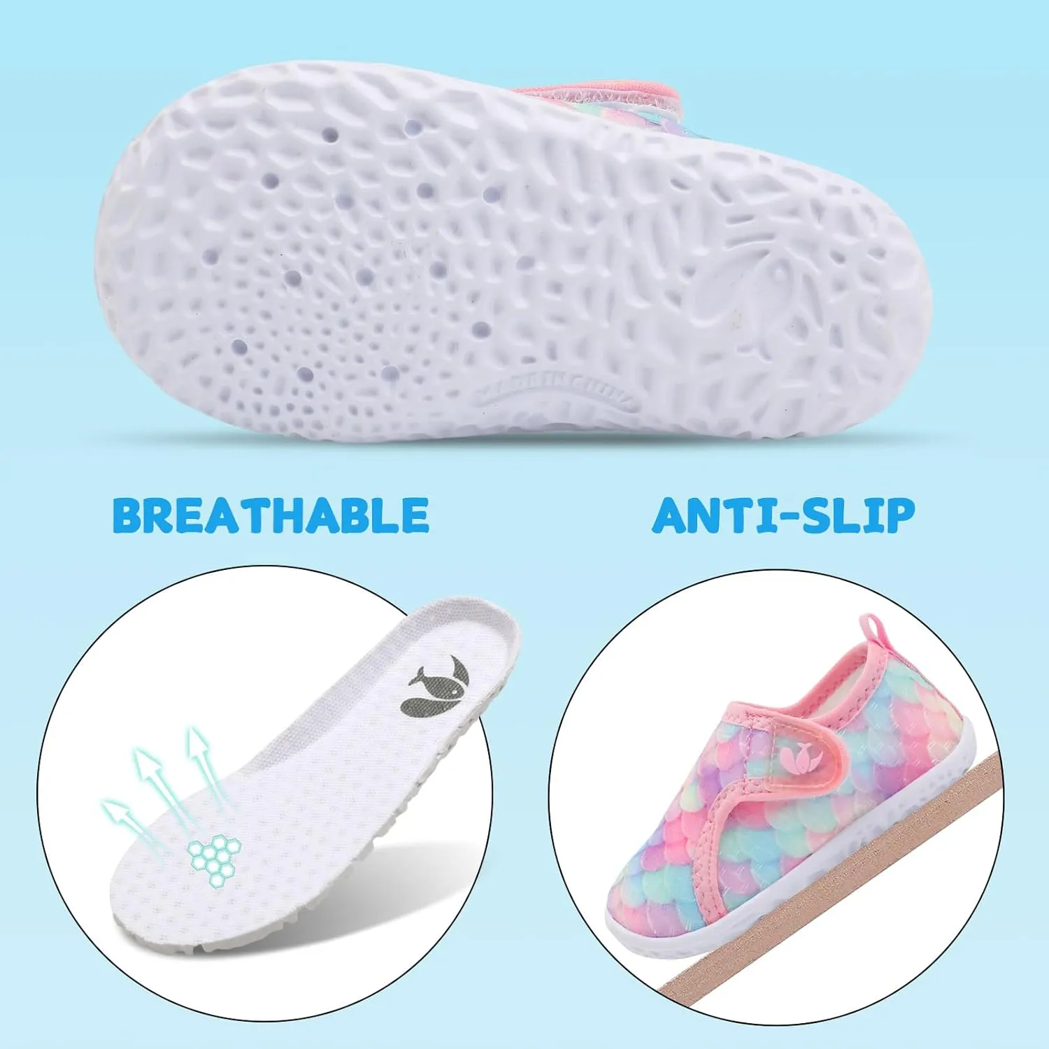 FEETCITY Baby Boys Girls Water Sport Shoes Barefoot Kids Aqua Socks Quick-Dry Beach Swim Pool Shoes