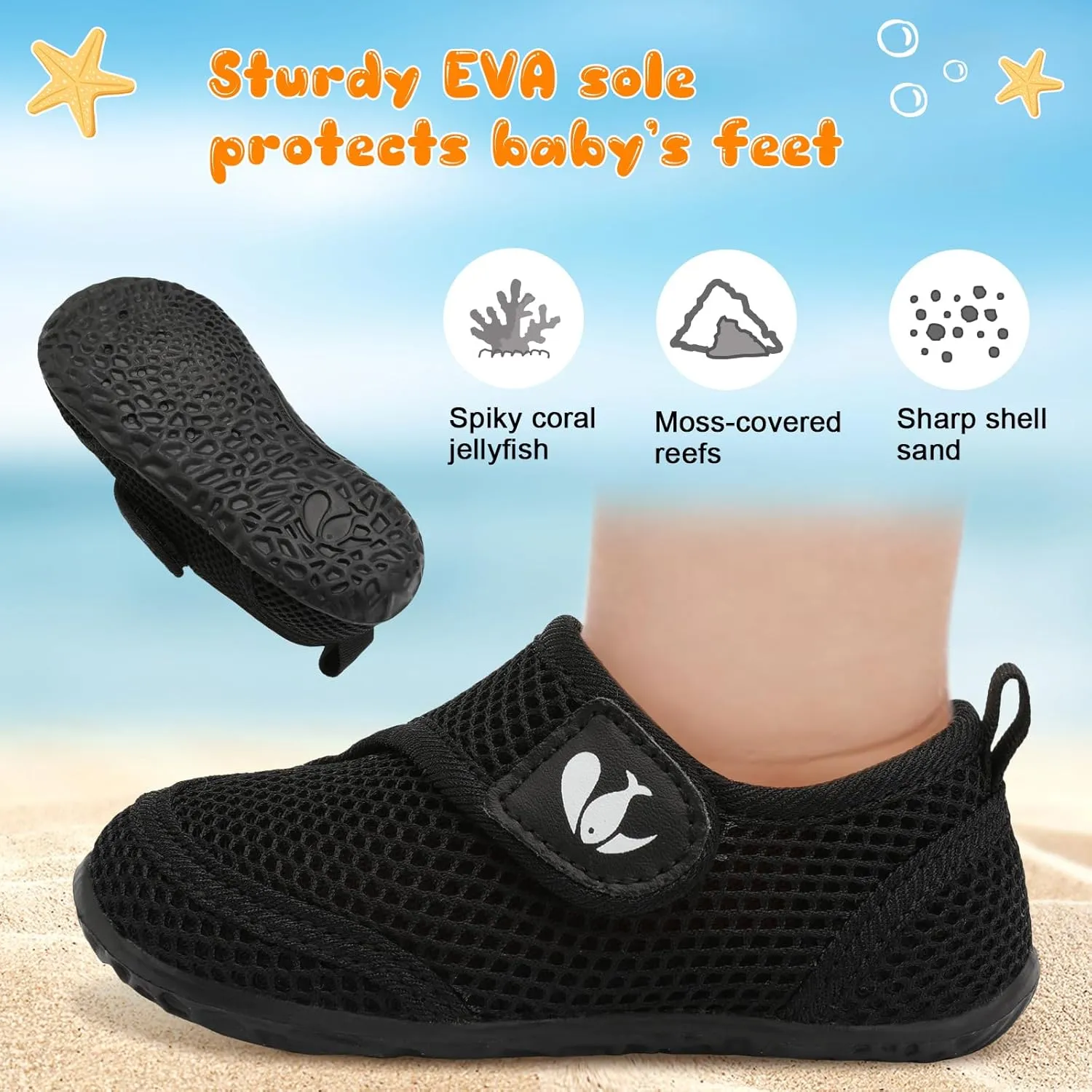 FEETCITY Toddler Water Shoes Boys Girls Swim Shoes Quick Dry Kids Aqua Socks Barefoot for Beach Swimming Pool