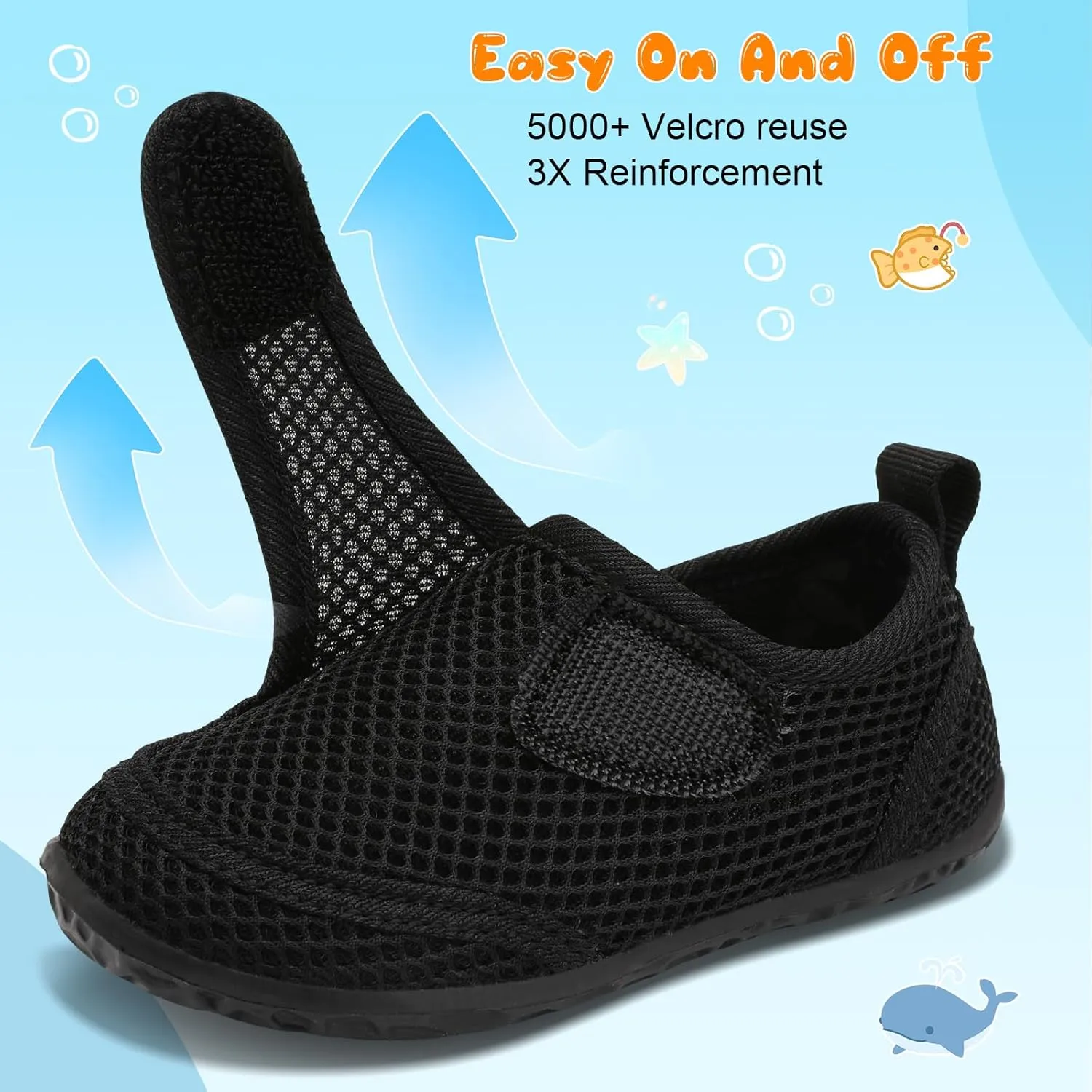 FEETCITY Toddler Water Shoes Boys Girls Swim Shoes Quick Dry Kids Aqua Socks Barefoot for Beach Swimming Pool