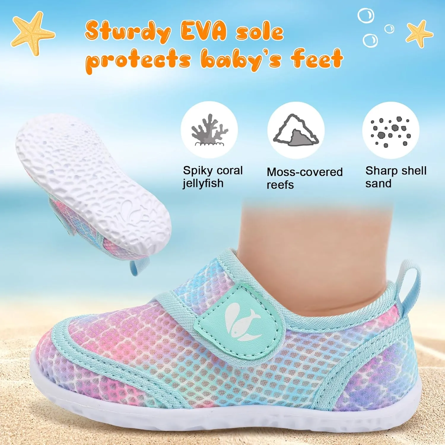 FEETCITY Toddler Water Shoes Boys Girls Swim Shoes Quick Dry Kids Aqua Socks Barefoot for Beach Swimming Pool