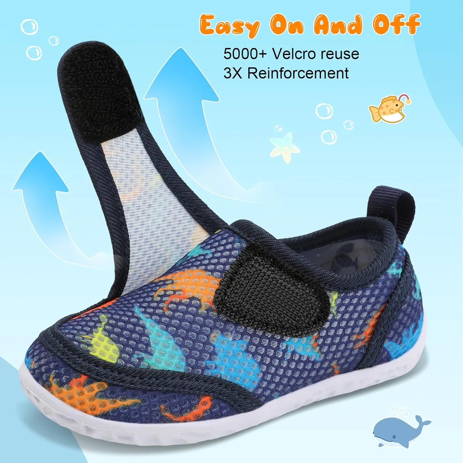 FEETCITY Toddler Water Shoes Boys Girls Swim Shoes Quick Dry Kids Aqua Socks Barefoot for Beach Swimming Pool