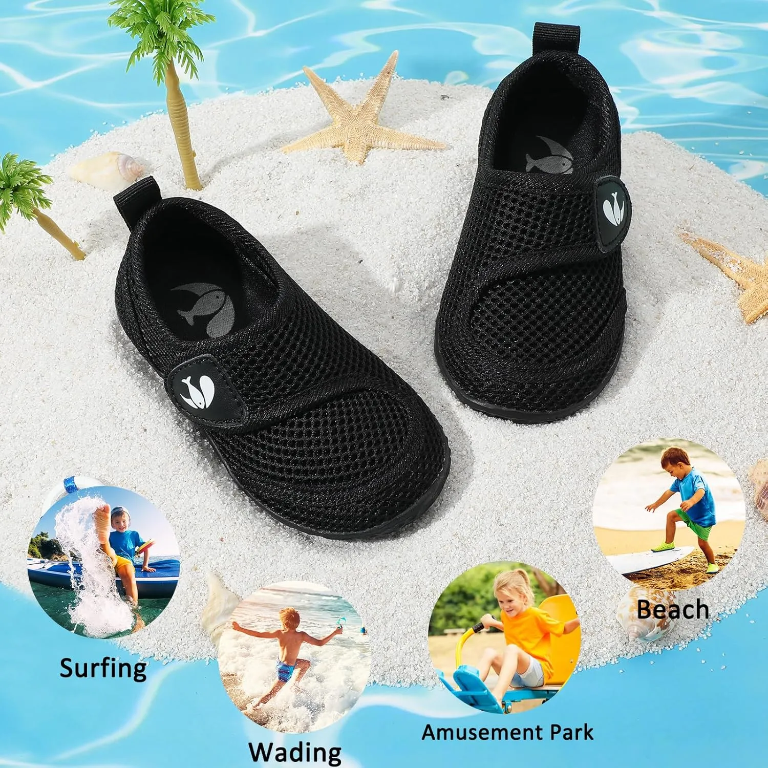 FEETCITY Toddler Water Shoes Boys Girls Swim Shoes Quick Dry Kids Aqua Socks Barefoot for Beach Swimming Pool
