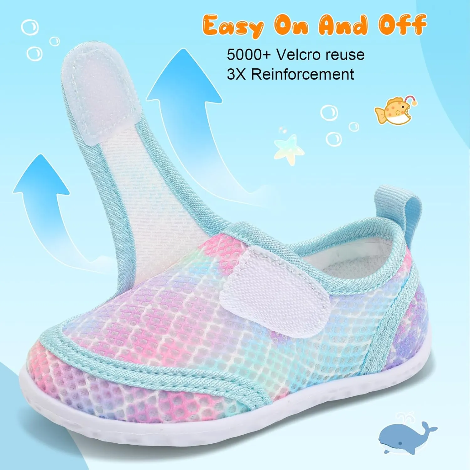 FEETCITY Toddler Water Shoes Boys Girls Swim Shoes Quick Dry Kids Aqua Socks Barefoot for Beach Swimming Pool