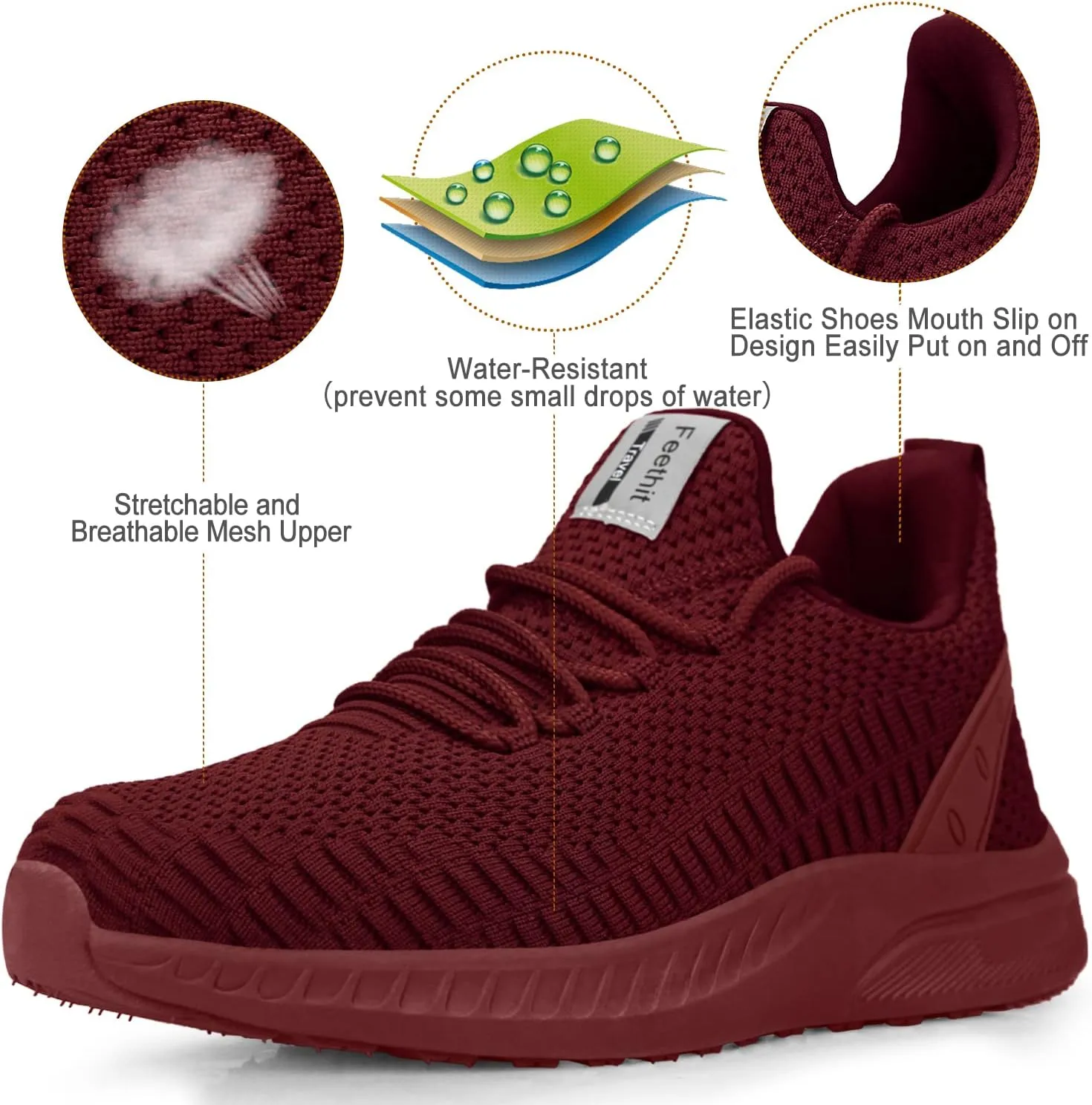 Feethit Women Tennis Running Shoes Walking Shoes Lightweight Casual Sneakers for Travel Gym Work Woman Waitress Nurse