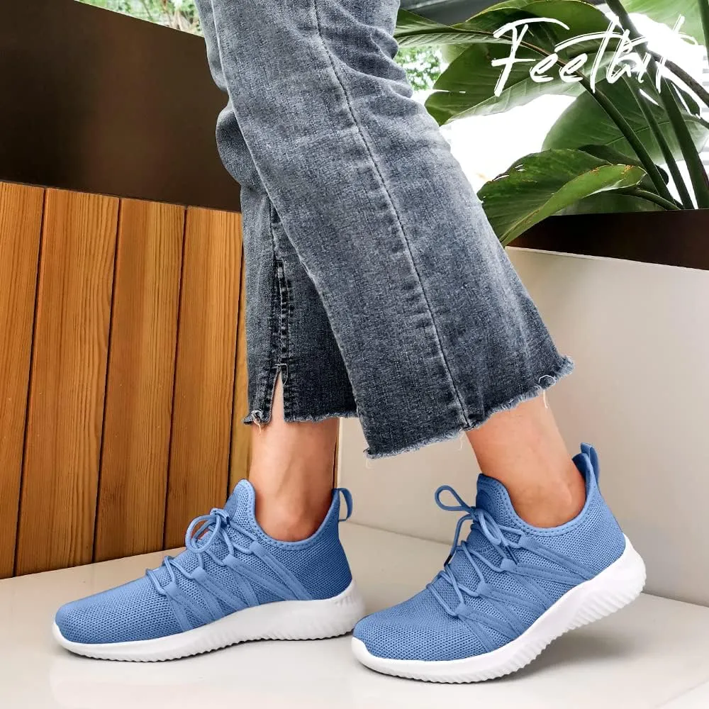 Feethit Womens Slip On Running Shoes Non Slip Walking Shoes Lightweight Gym Workout Shoes Breathable Fashion Sneakers