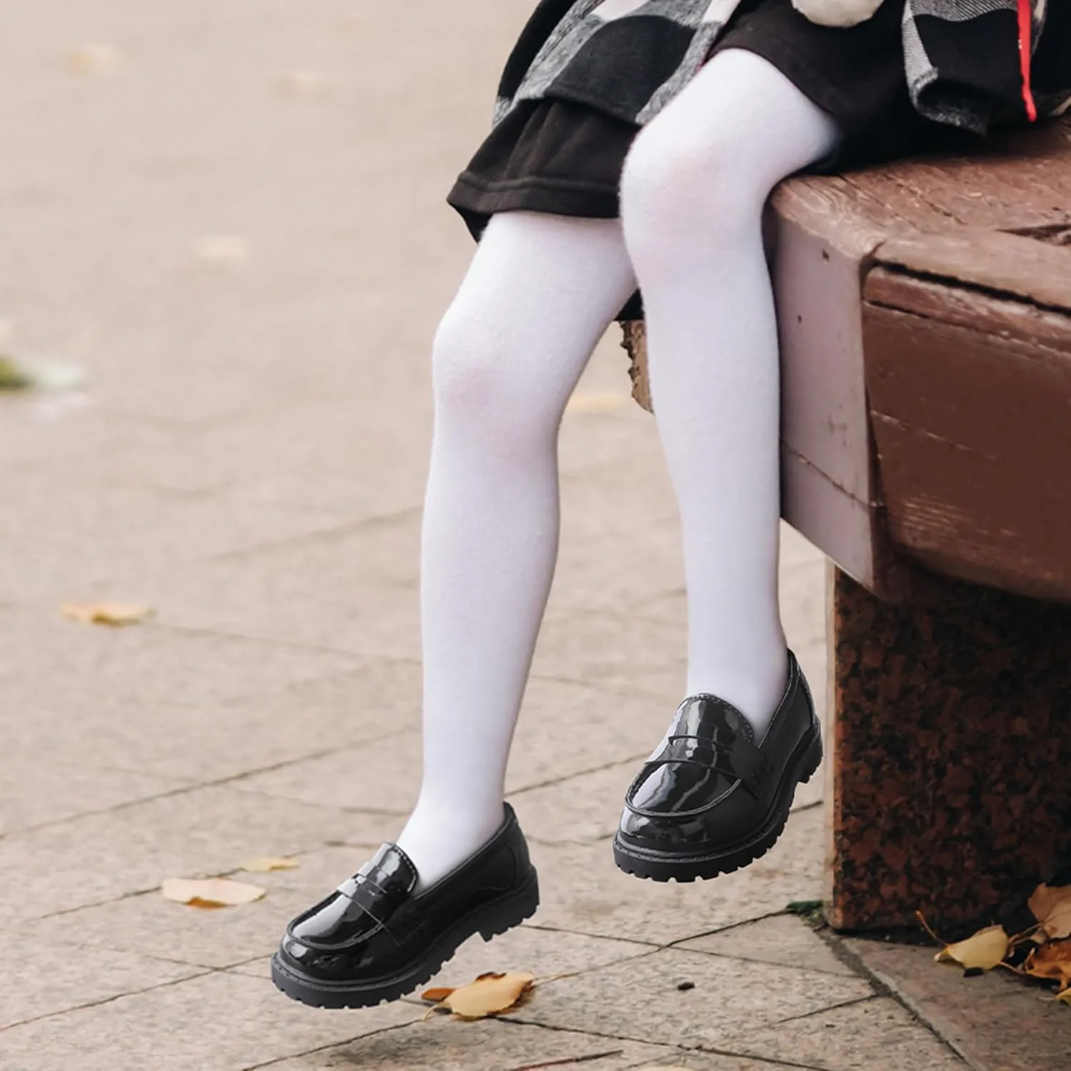 festooning Toddler Girls Penny Loafers Platform Slip On Faux Mirror Leather Casual School Uniform Dress Loafer Shoes for Little Kid