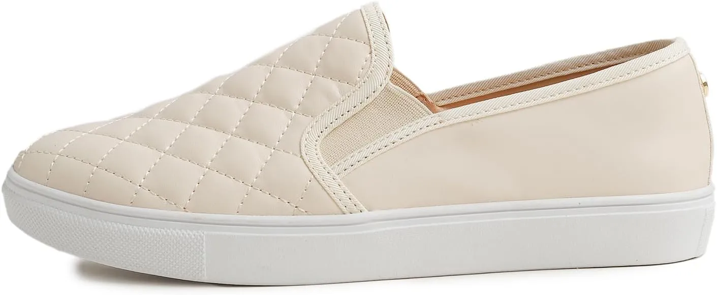 FEVERSOLE Women's Casual Slip On Sneaker Comfort Quilted Loafer Flats