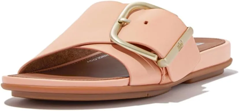 FitFlop Women's Gracie Maxi-Buckle Leather Slides Wedge Sandal