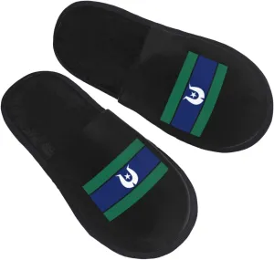 Flag Of The Torres Strait Islanders Slippers Winter Indoor and Outdoor Slipper Warm Cozy Soft Lightweight House Shoes Fuzzy Slip-On Slipper Large