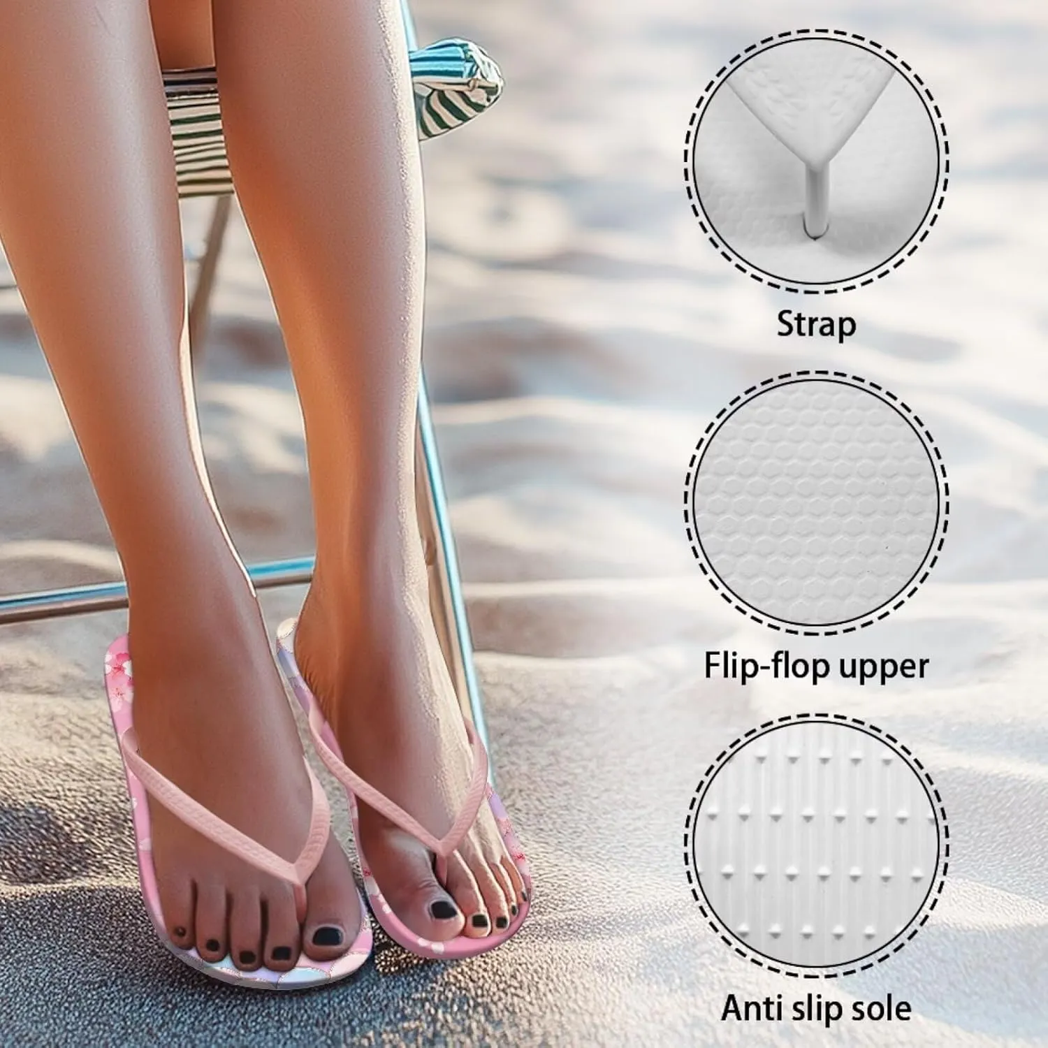 Flip Flop Shower Shoes Casual Slim T-Strap Slides Sandals Ladies Comfort Lightweight Soft Yoga Mat Thong Sandal Slip On Summer Slippers