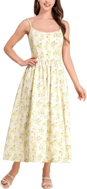 Floral Corset Dress Solid Long Dress Low Cut Dress Open Back Summer Dress