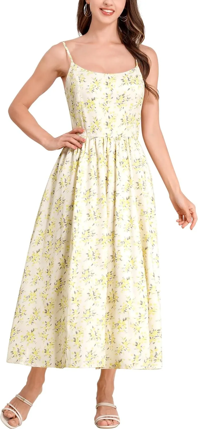Floral Corset Dress Solid Long Dress Low Cut Dress Open Back Summer Dress
