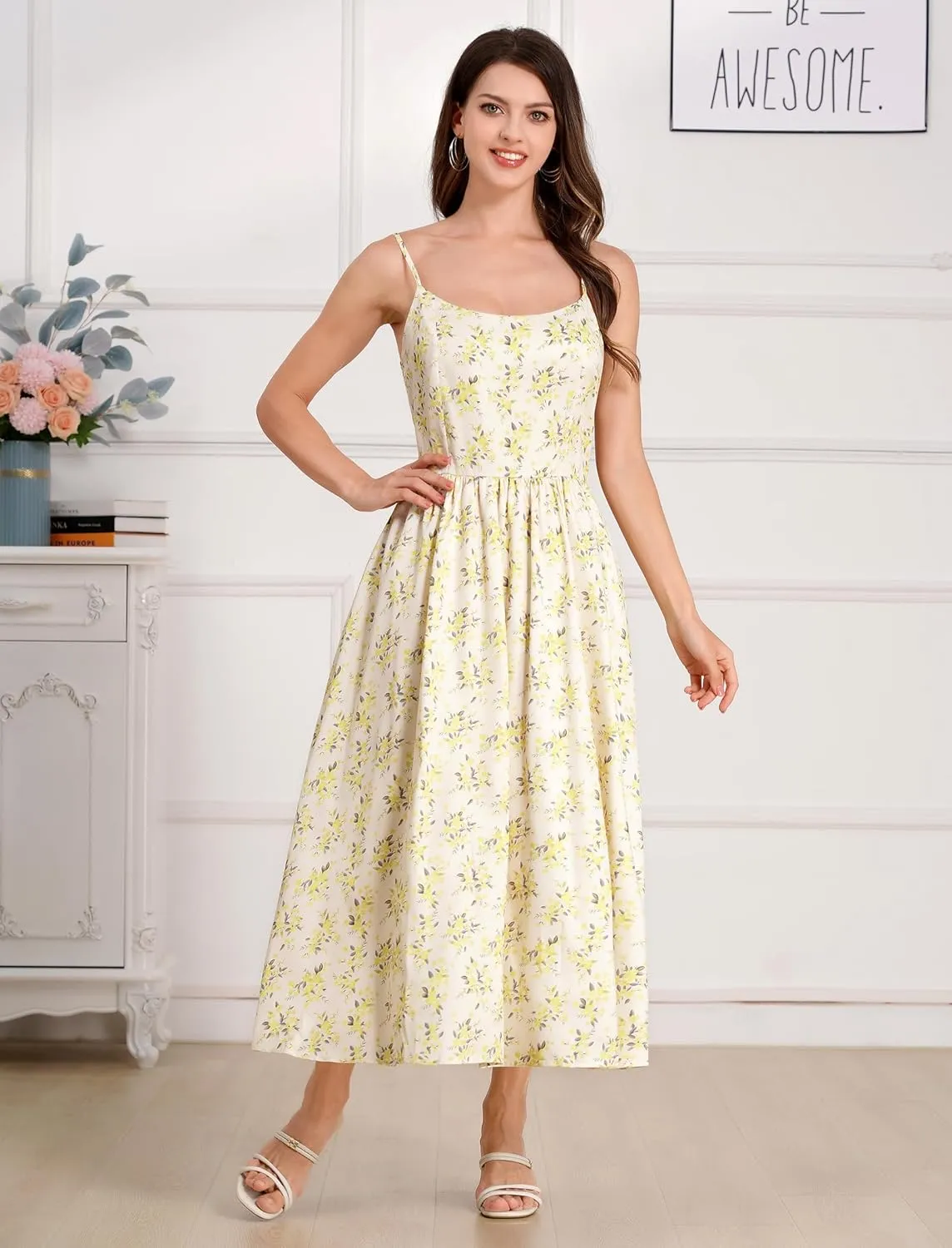 Floral Corset Dress Solid Long Dress Low Cut Dress Open Back Summer Dress