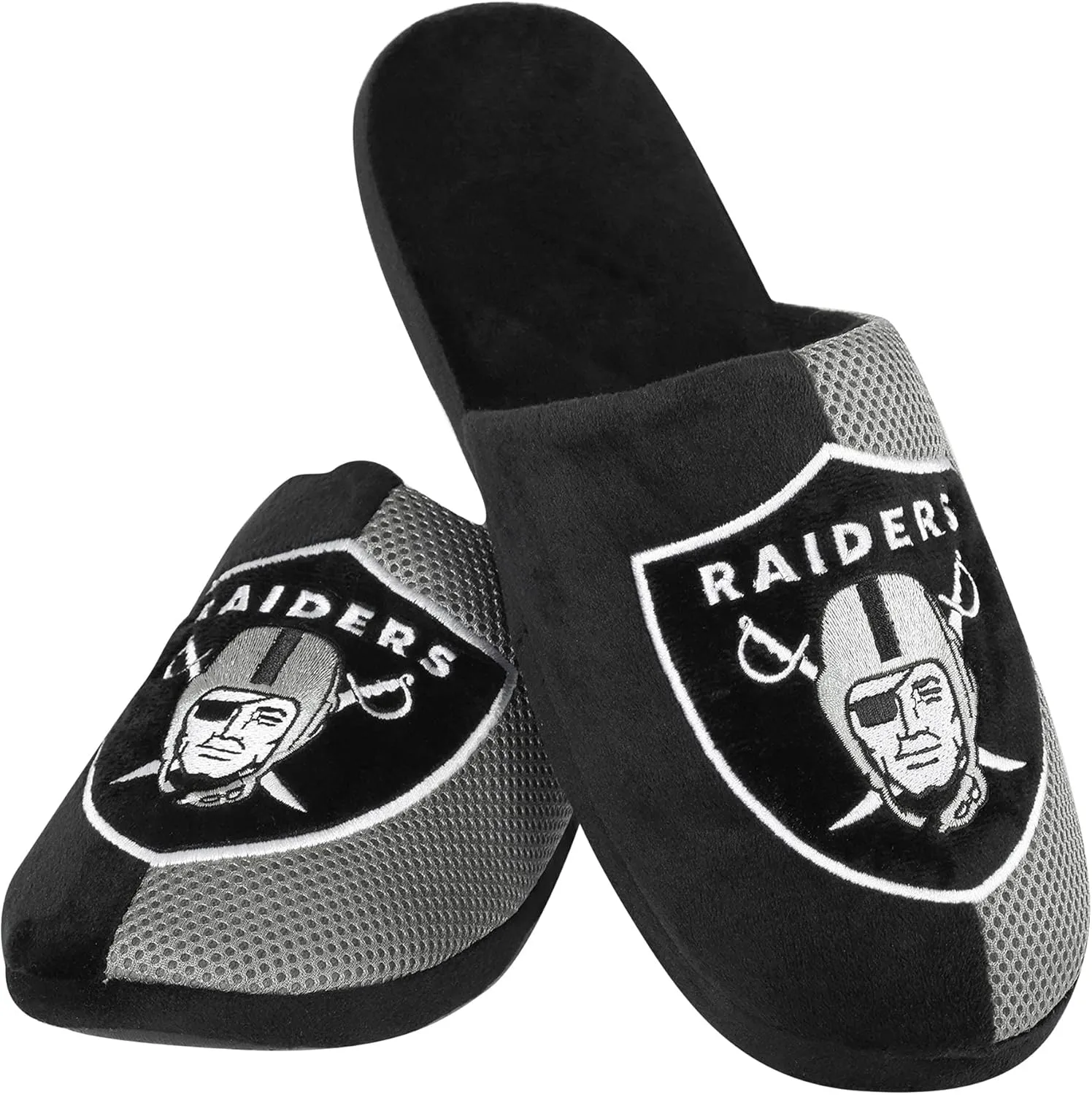 FOCO Men's NFL Team Logo Staycation Plush House Shoes Slide Slippers