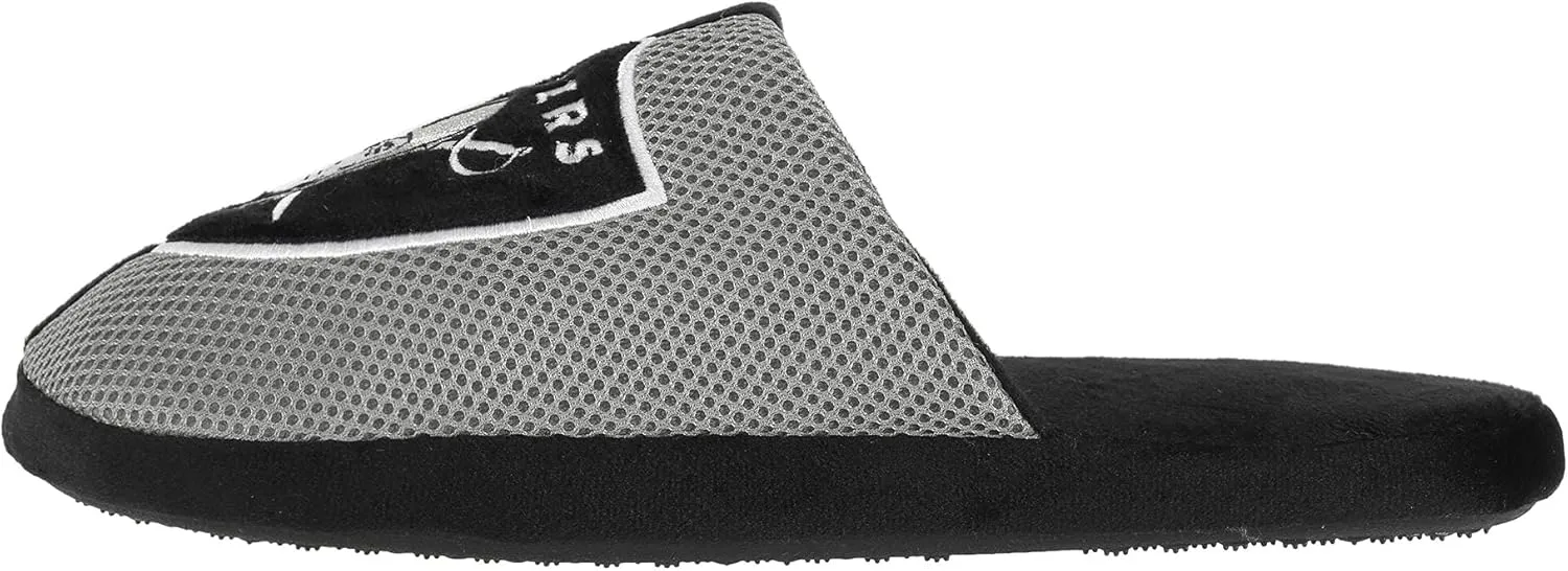 FOCO Men's NFL Team Logo Staycation Plush House Shoes Slide Slippers