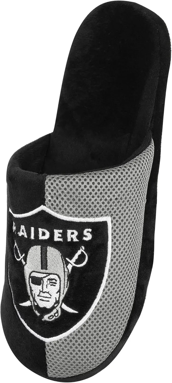 FOCO Men's NFL Team Logo Staycation Plush House Shoes Slide Slippers