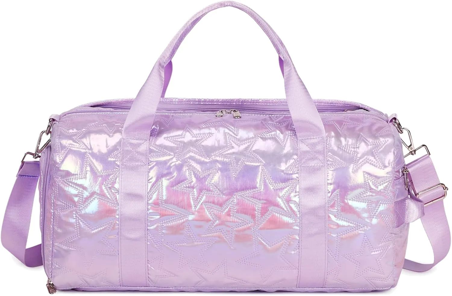 Forestfish Dance Bag For Girls, Small Gym Bag With Shoes Compartment Weekender Overnight Bag For Travel Lightweight Waterproof, Purple
