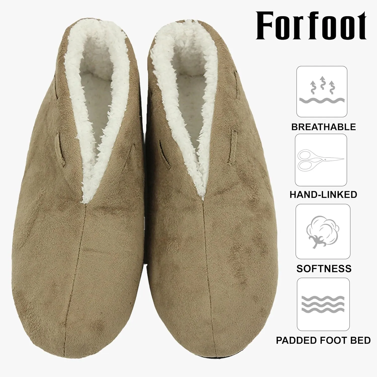 Forfoot Women's Bootie Slippers Plush Non Slip Slip on Indoor Boots House Shoes