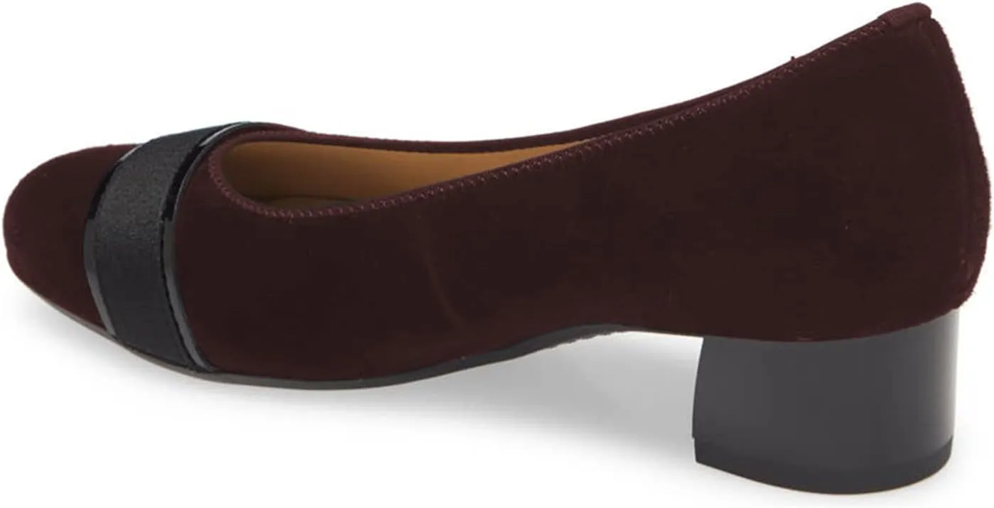 FOWT Fashion Strap Loafers for Women Classic Round Toe Red Pumps Mid Chunky Driver Driving Style Suede Loafer Slip On Casual Retro Ladies Shoes Work Daily Size 4-16 US