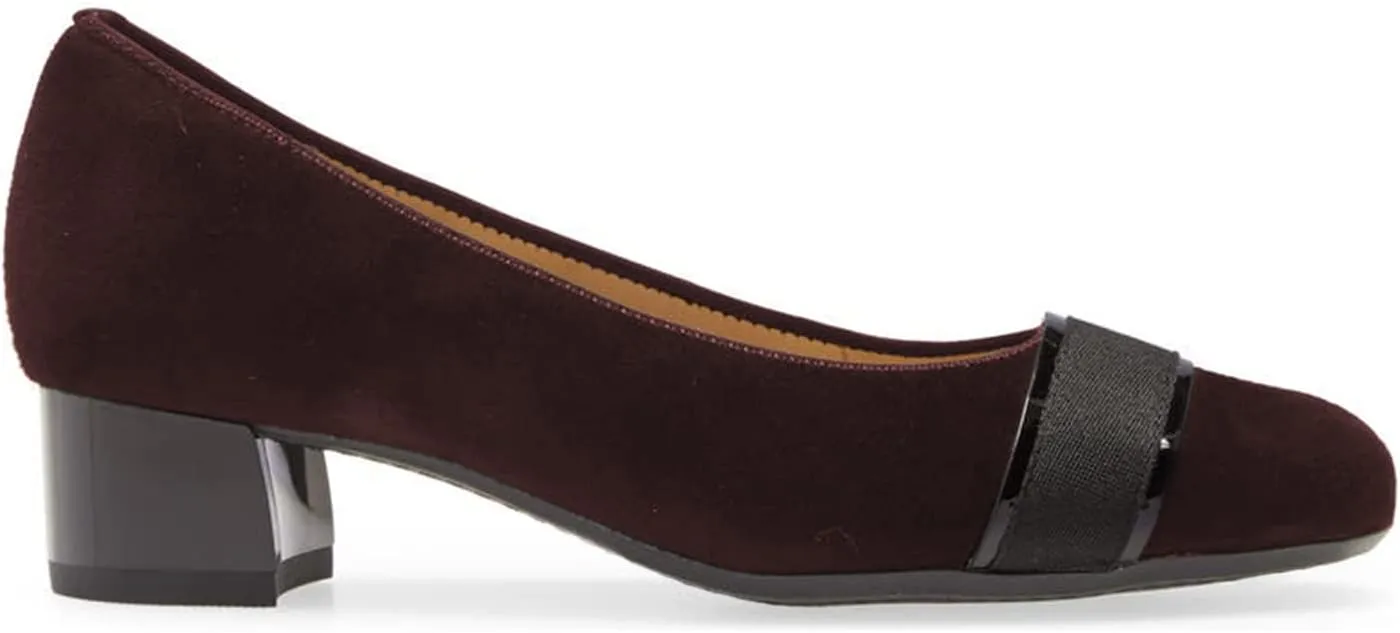 FOWT Fashion Strap Loafers for Women Classic Round Toe Red Pumps Mid Chunky Driver Driving Style Suede Loafer Slip On Casual Retro Ladies Shoes Work Daily Size 4-16 US