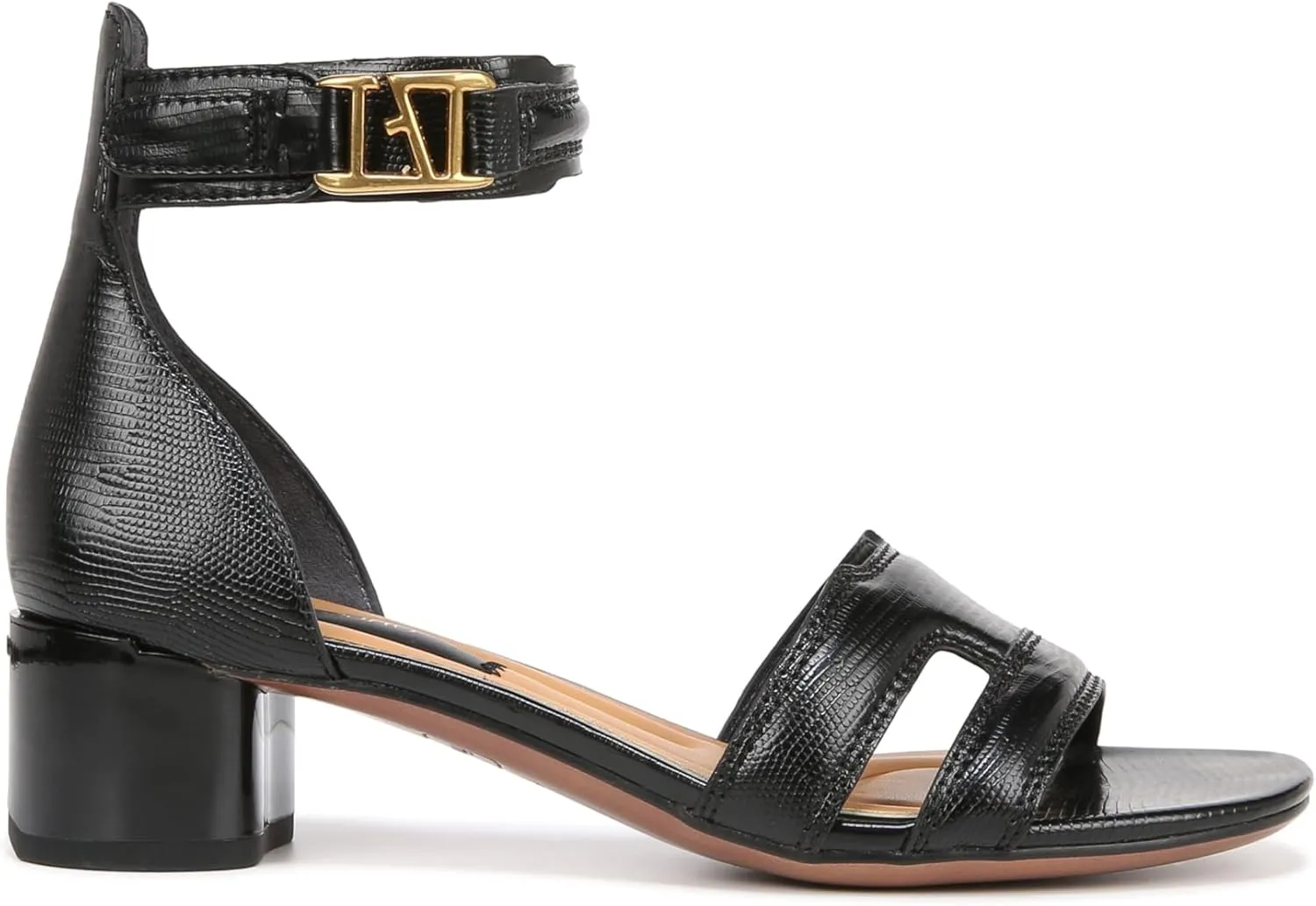 Franco Sarto Women's Nora Ankle Strap Low Block Heel Sandal Heeled