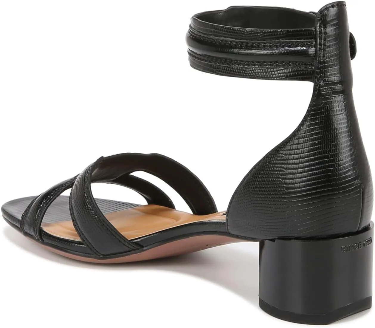 Franco Sarto Women's Nora Ankle Strap Low Block Heel Sandal Heeled