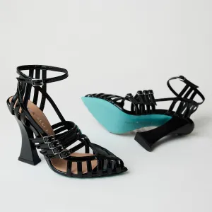 Fratelli Russo High Heeled Black Patent Leather Sandals