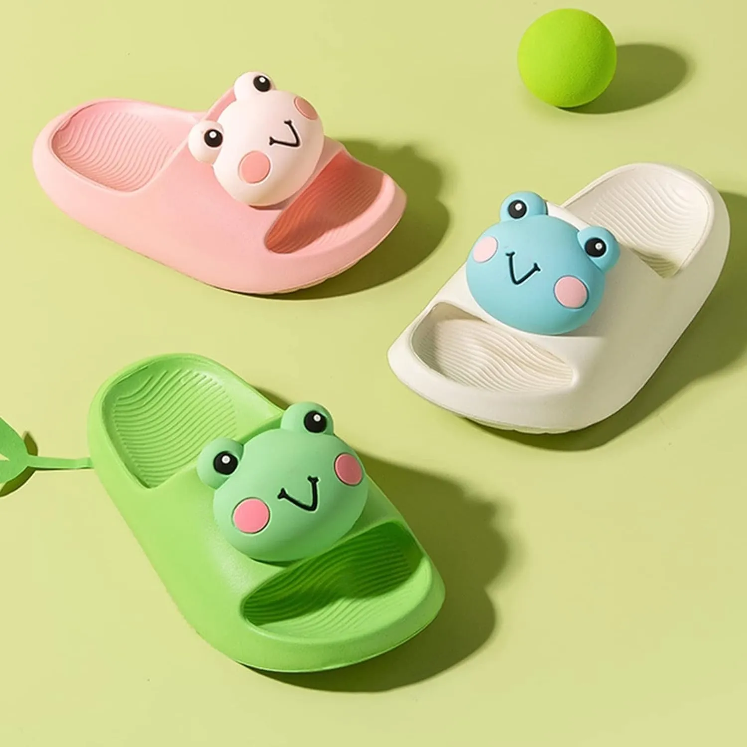 Frog Slippers for Kid, Cute Animal Slippers Summer Non-slip Quick Dry Home Slippers