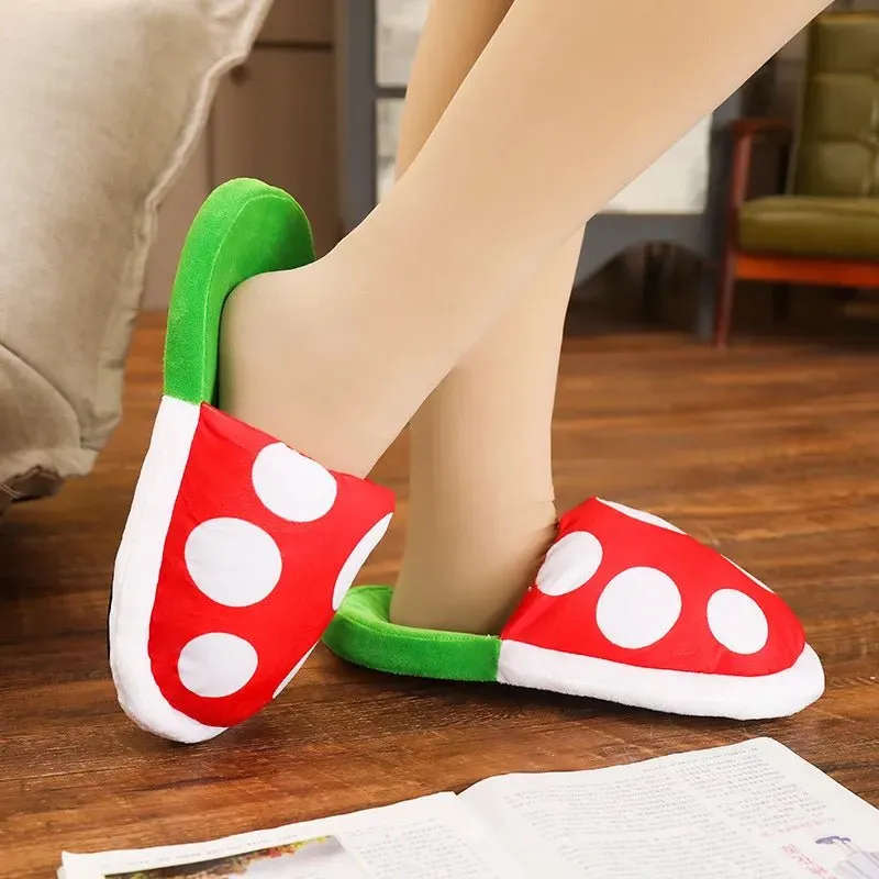 Funny Piranha Flower Mushroom Slippers