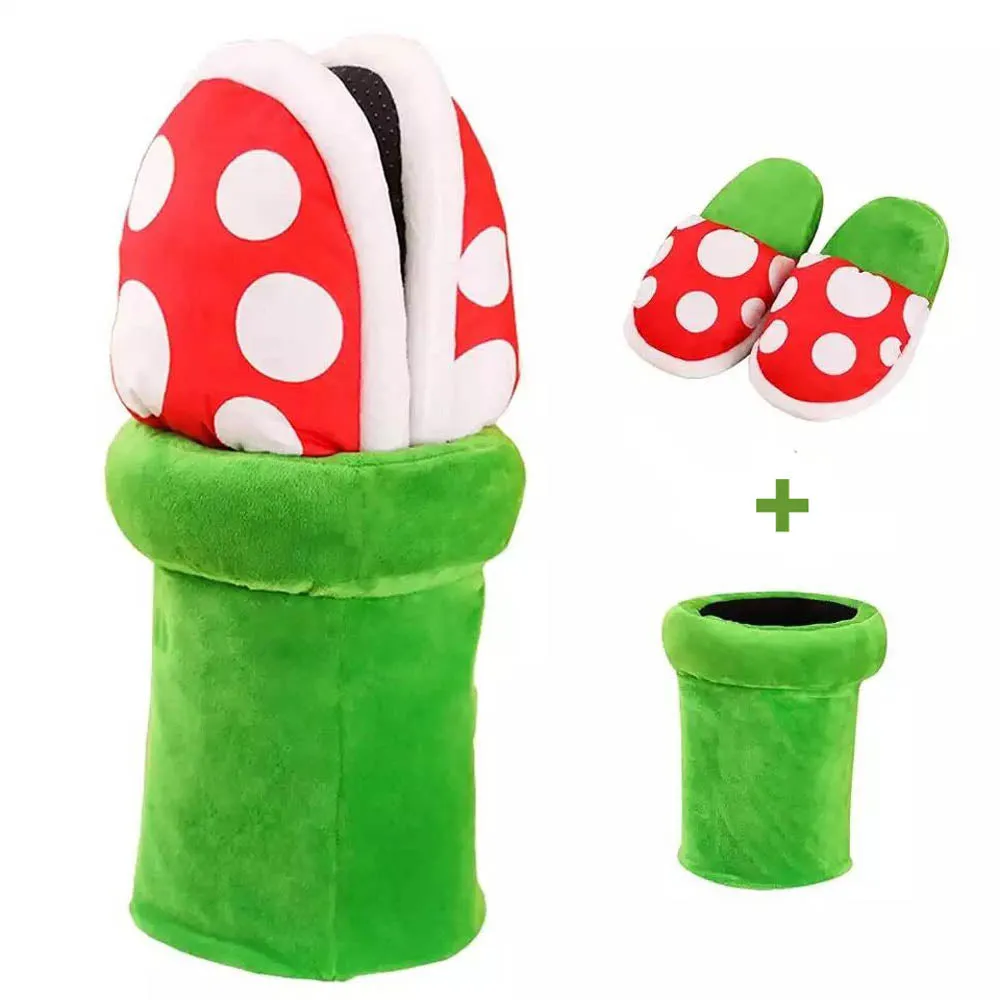Funny Piranha Flower Mushroom Slippers