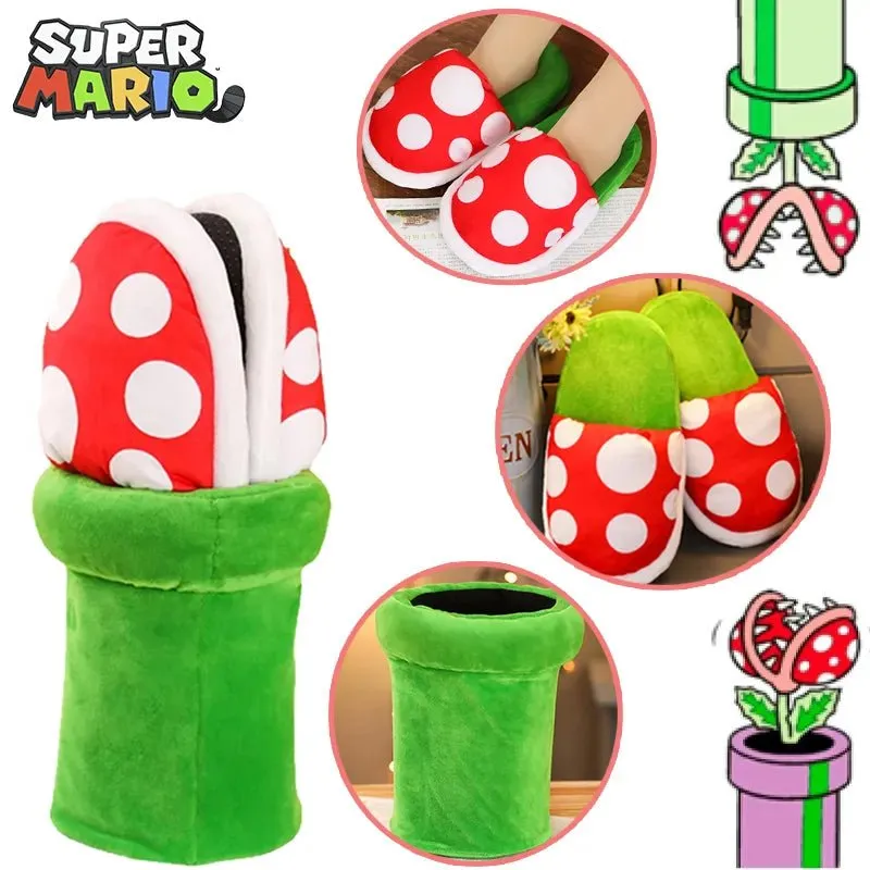 Funny Piranha Flower Mushroom Slippers