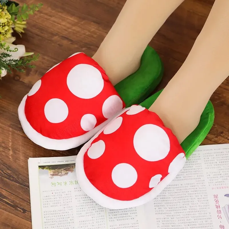 Funny Piranha Flower Mushroom Slippers