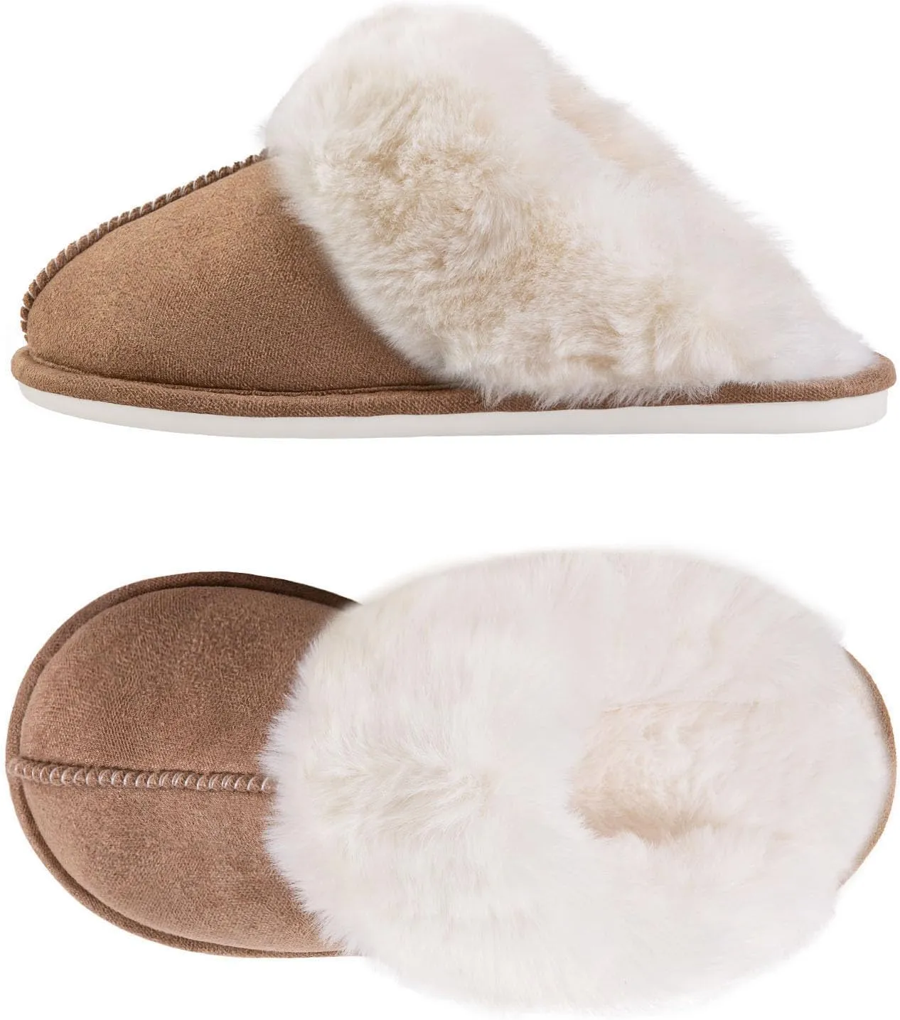 Fuzzy House Slippers for Women,Fluffy Memory Foam House Bedroom Slippers,Womens Shoes Casual Fall,Anti-Skid Plush for Indoor Outdoor Slippers
